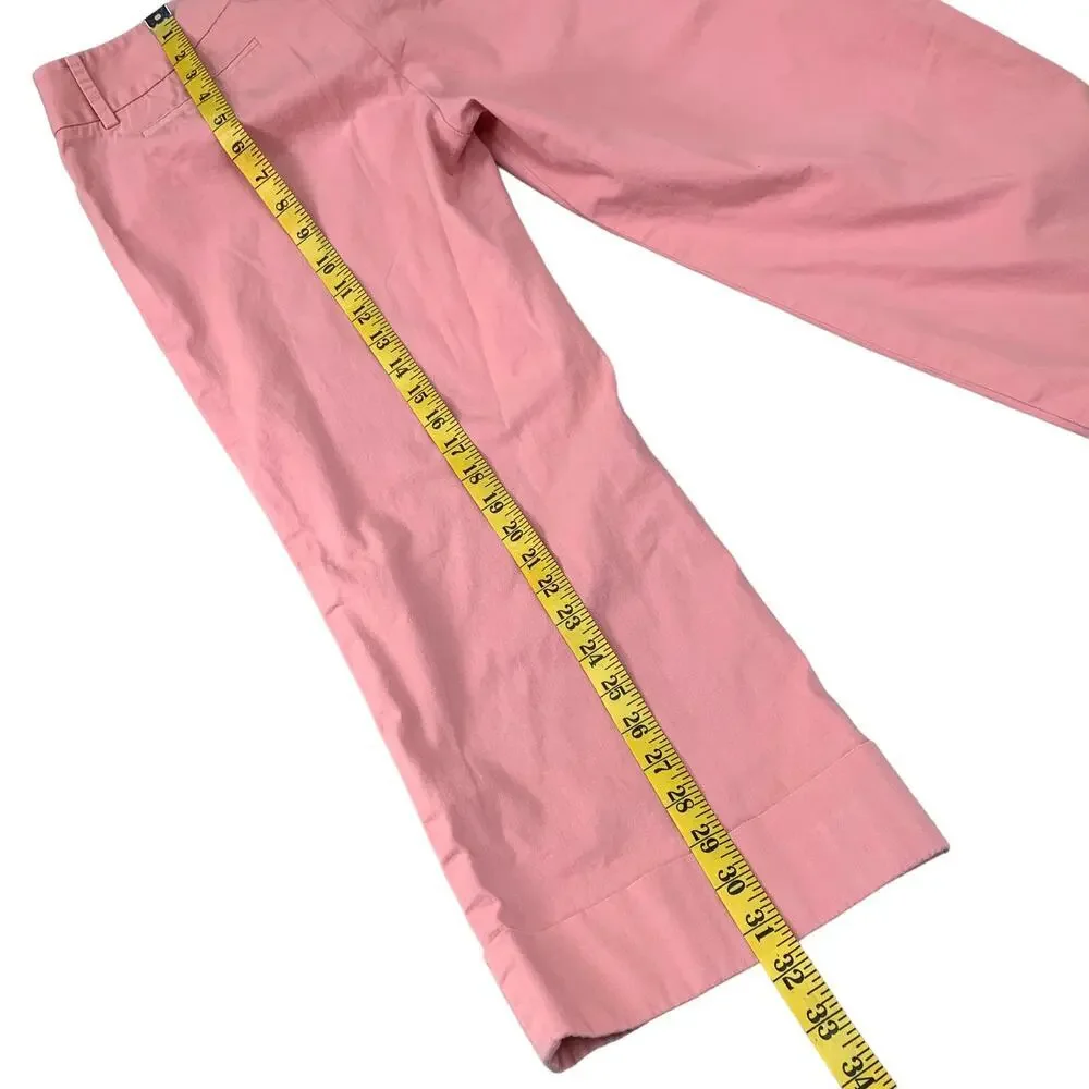 Halogen Cropped Capri Pants Wide Leg Womens 8 Peach Stretchy Mid Rise Cuff Hem - Picture 10 of 12